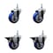 Service Caster 35 Inch Blue Polyurethane 12 MM Threaded Stem Caster Set 2 Brakes SCC SCC-TS20S3514-PPUB-BLUE-M1215-2-PLB2 - alternate 1